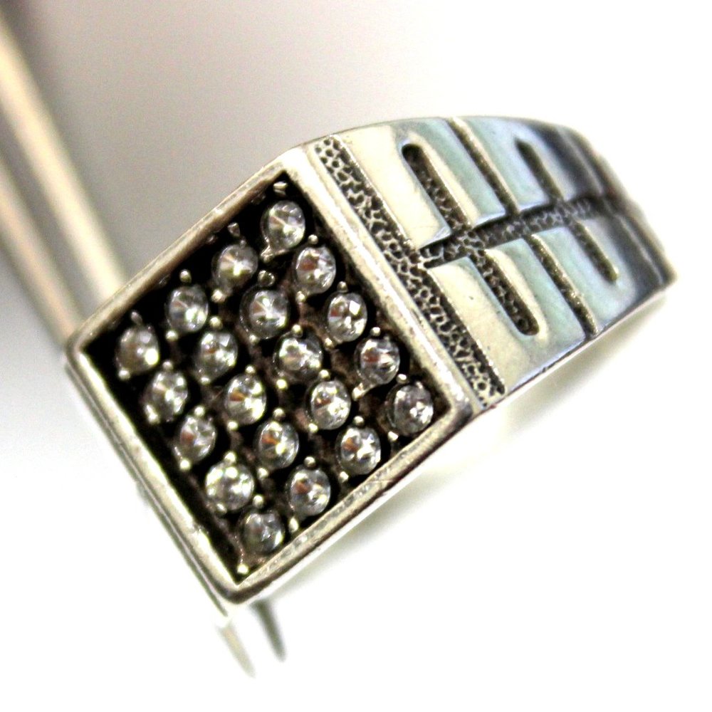 Sterling Silver w/ Cubic Zirconium Men's Ring